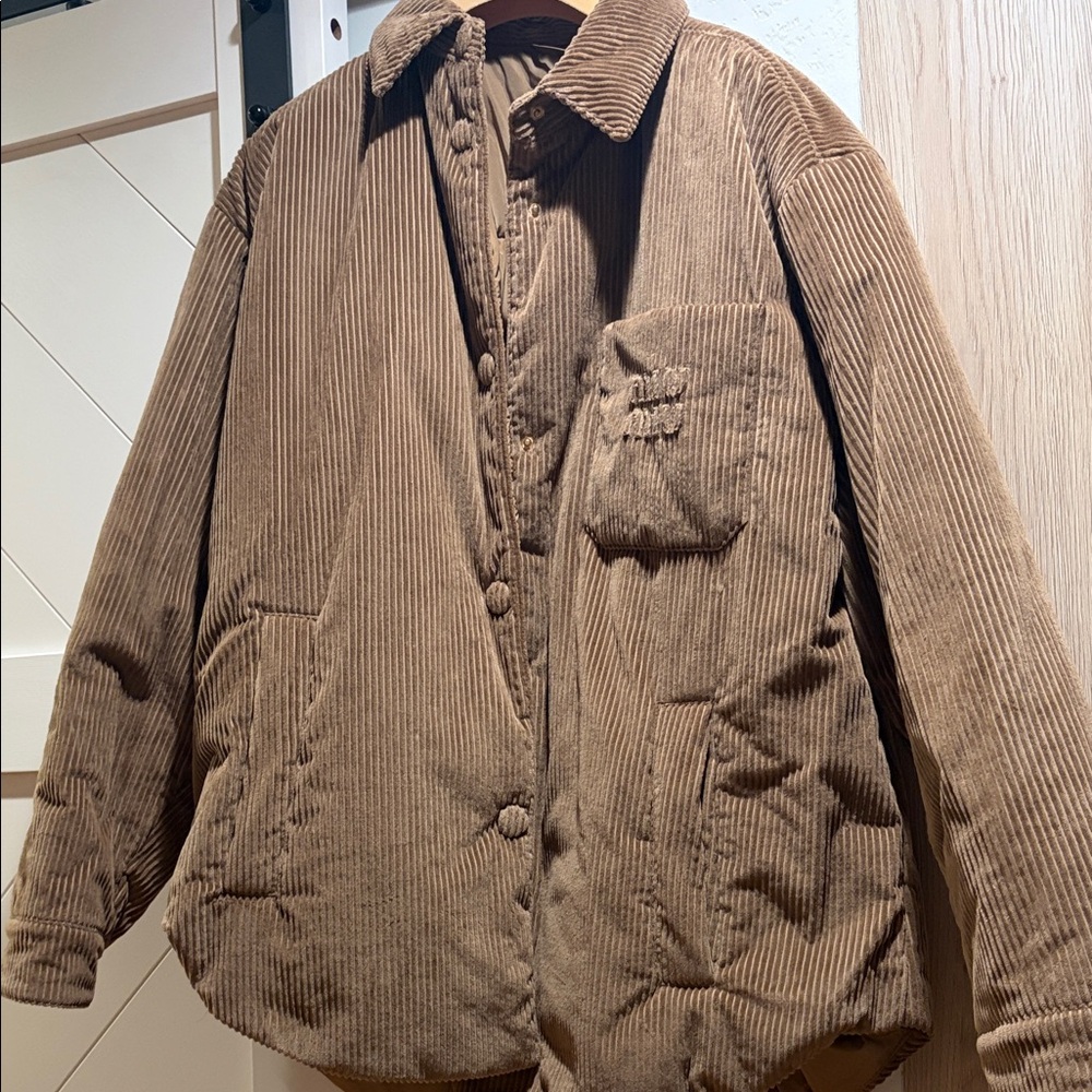 Miu Miu Tan Corduroy Puffer Jacket